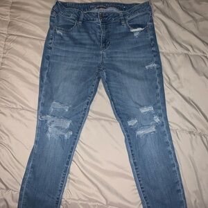 American Eagle Outfitters Light Blue Distressed Jeans